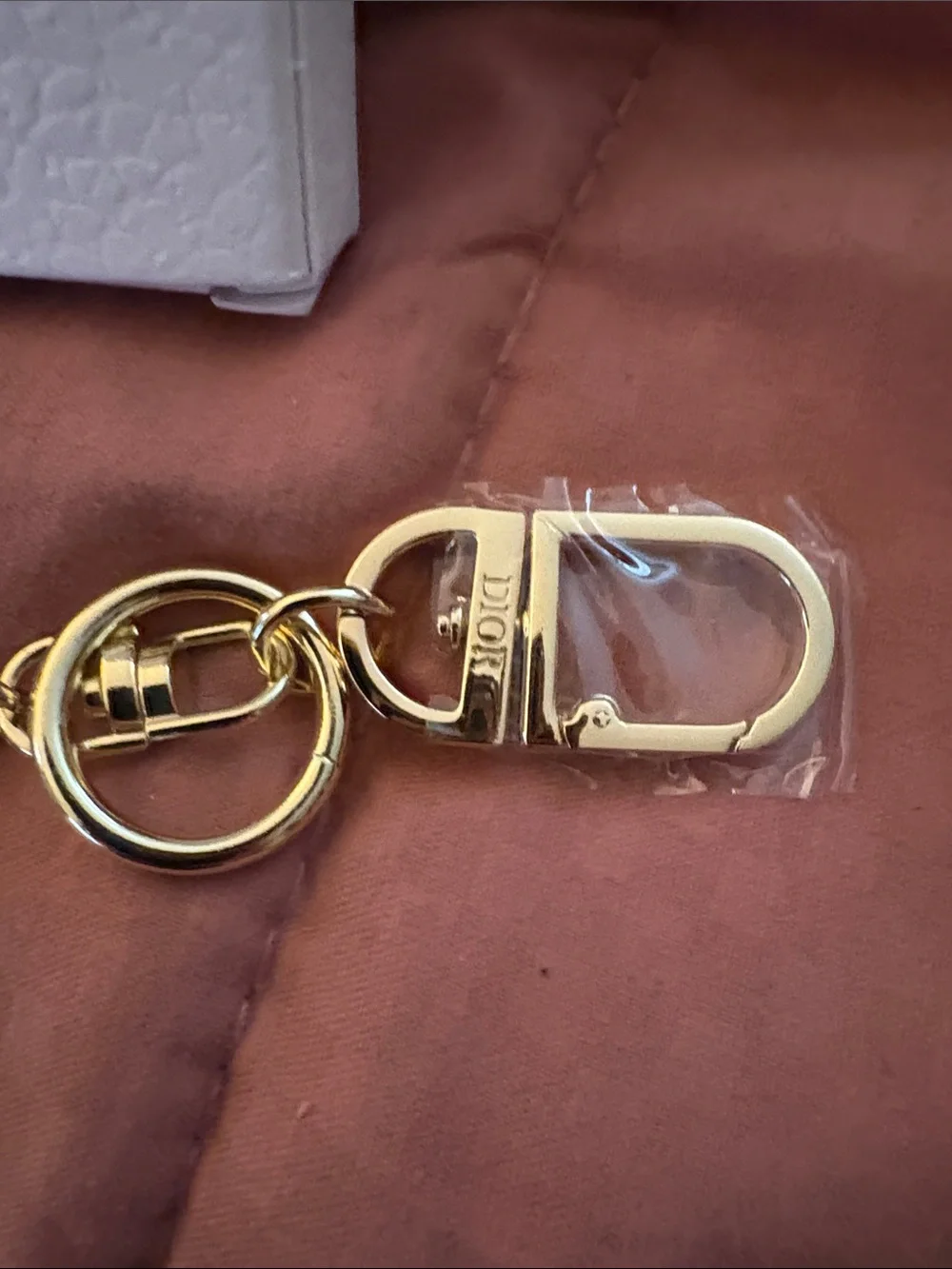 Dior White and Gold Star Key Holder Charm